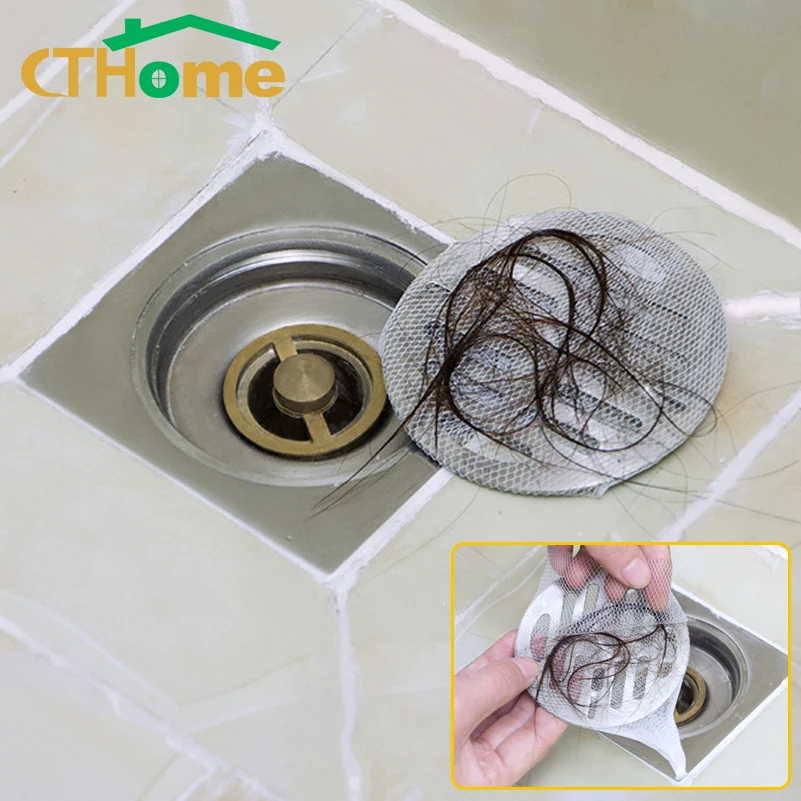 100PCS Hair Catcher Bags Sink Filter Drain Bathroom Shower Filter Hair Catcher Mesh Bag Sink Strainer Filter Water Stopper