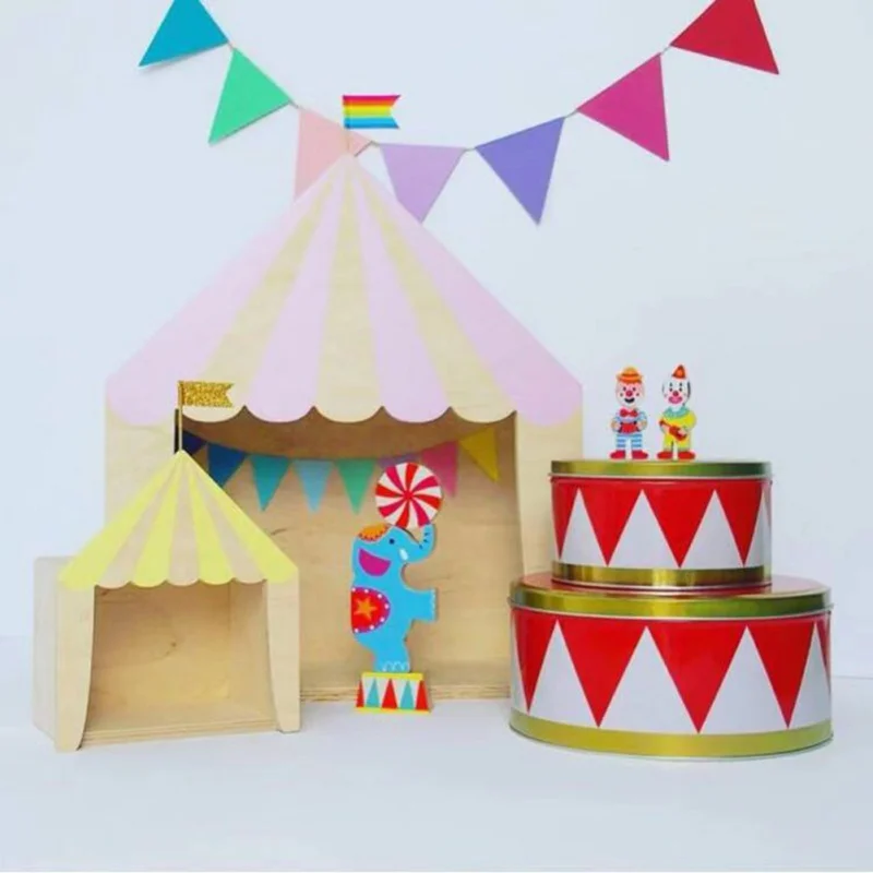 Nordic Стиль Цветной флаги украшение детской комнаты вечерние Войлок цветы