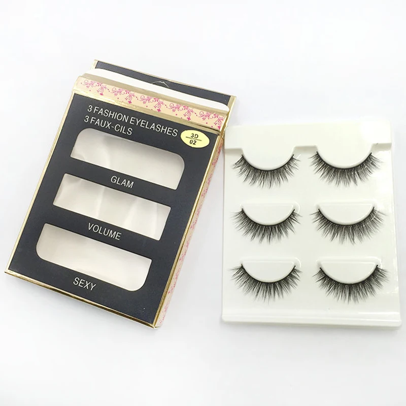

3 Pairs Natural False Eyelashes Thick Make Ups 3D Mink Lashes Soft Eyelash Extension Fake Eyelash Long Mink Eyelashes