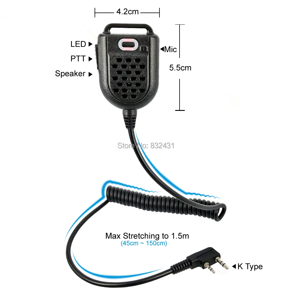 Мини PTT ручной микрофон Микрофон для Baofeng UV5r UV-5R BF-888S Kenwood GT-3TP HYT Walkie Talkie