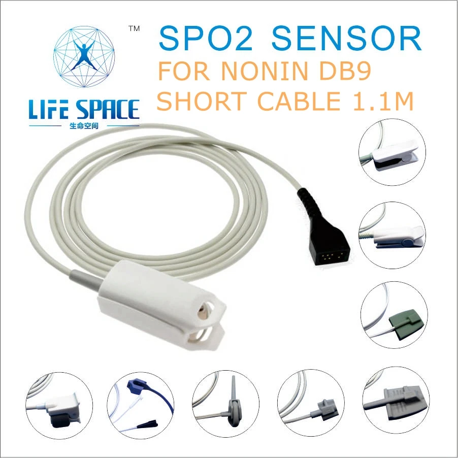 

ES-SA-16 Factory outlet Universal Short Cable 1.1M Child Neonate Reusable Oxygen Spo2 Sensor For patient monitor