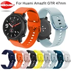 Новый ремешок для часов, новый спортивный мягкий силиконовый ремешок для часов, сменный Браслет Для Xiaomi Huami Amazfit GTR 47 мм, ремешок для часов