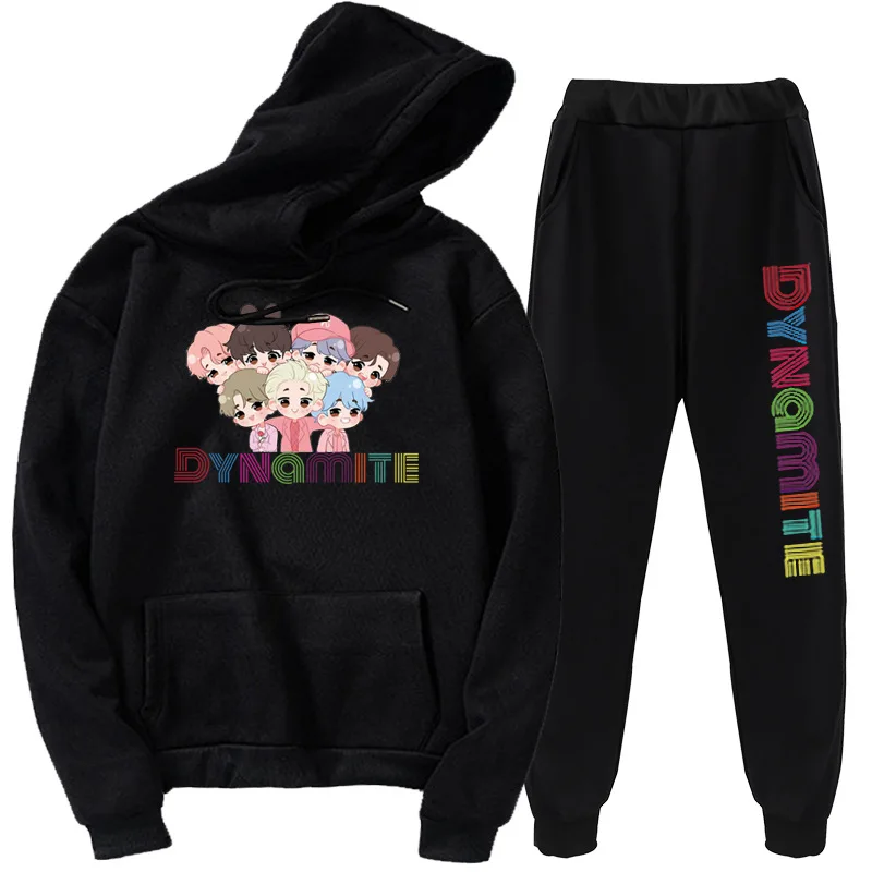 

Youth Hoodie Trousers 2 Pieces Set Bangtan Boys New Music Dynamite Hoodie General Clothing Sets Street Commuting Casual Clothes