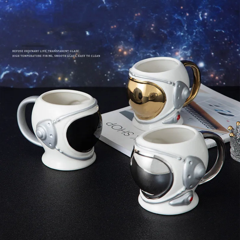 

Creative 3d cup astronaut helmet modeling cup aviation hat Ceramic Mug Coffee Cup large capacity water cup mugs coffee cup