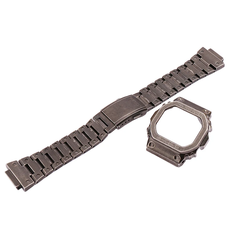 

Ремешок из нержавеющей стали для наручных часов, аксессуары для мужчин GWM5610 DW5600, черный ремешок в стиле ретро, чехол для женских часов для сп...