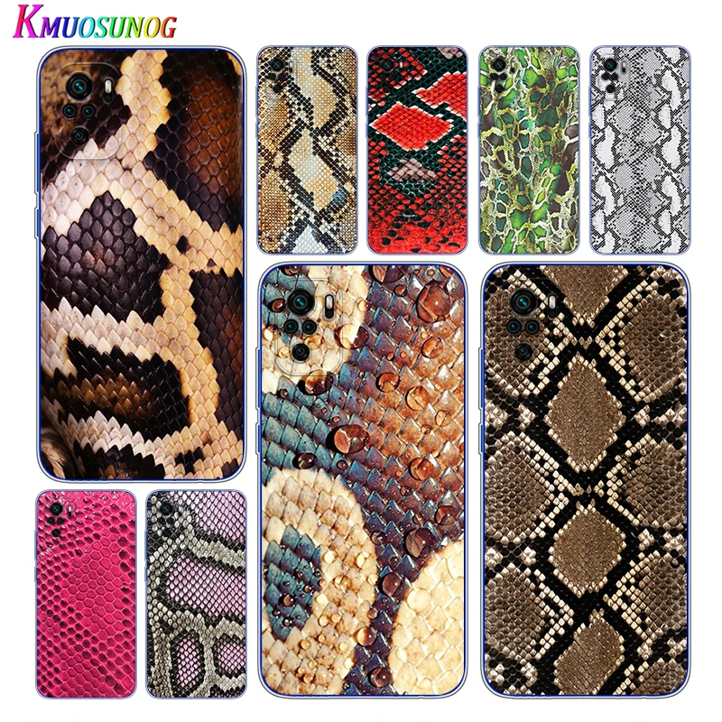 

Transparent Cover Fashion Leather Snake For Xioami Redmi Note 10 10S 9T 9S 9 8T 8 7S 7 6 5A 5 4X 4 Pro Max Phone Case