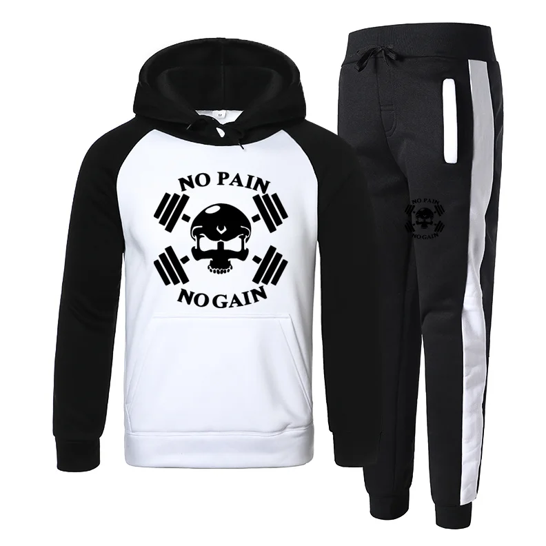 

New Men's Hoodie Set Sportswear Pullover Set Wool Hoodie + Sweatpants Men's Jogging Men's Pullover
