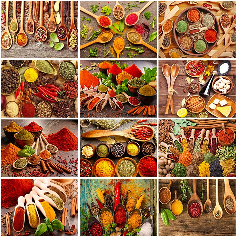 

Colorful DIY Diamond Embroidery Spices Cross Stitch Diamond Painting Landscape Full Round Square Handicraft Art Gift Home Decor