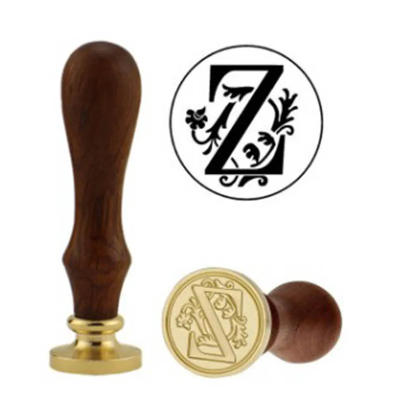 Воск для запечатывания цветочных букв в ретро стиле медный штамп декоративной