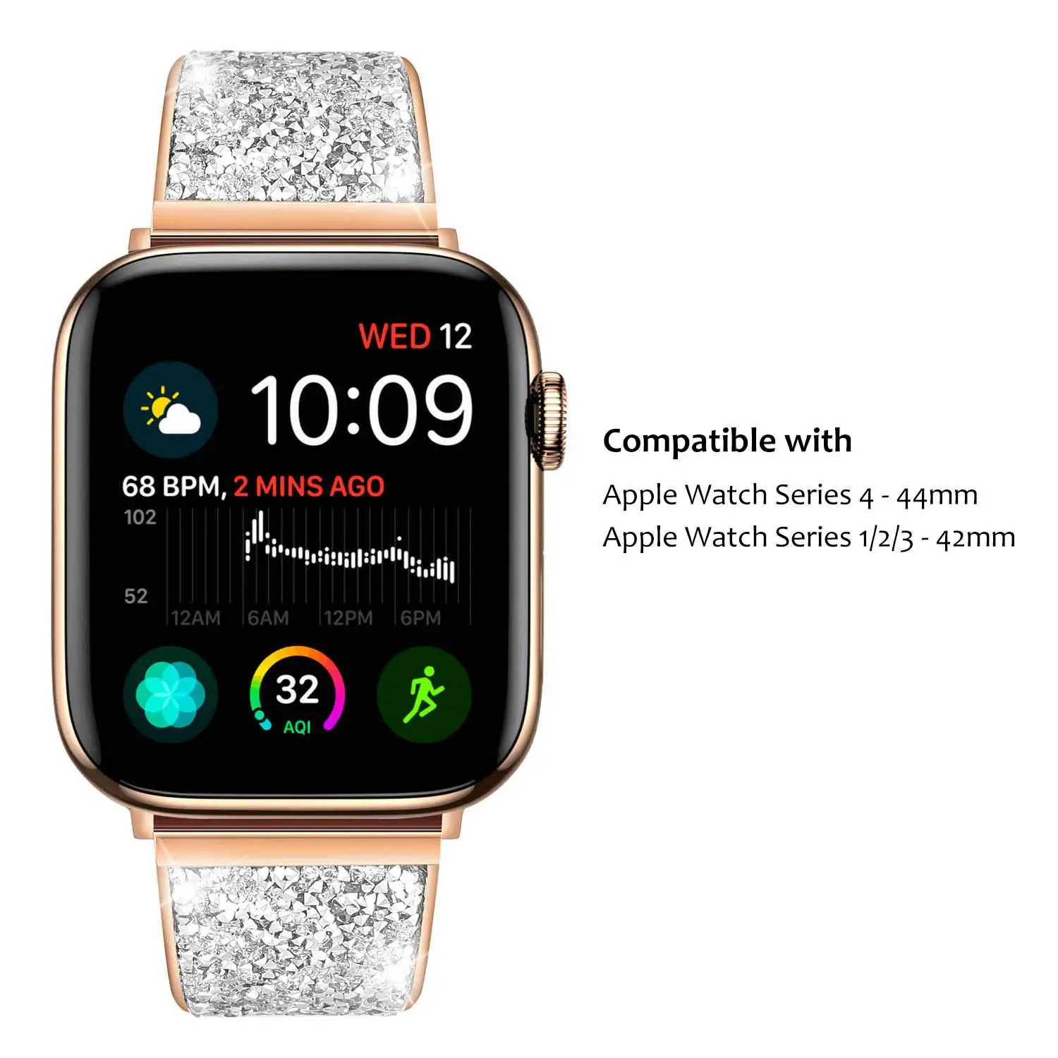 Роскошный Бриллиантовый ремешок для Apple Watch, ремешок 40 мм, 38 мм, браслет, ремешок, шикарный чешский камень, женский ремешок для часов iwatch, серия 5, 4