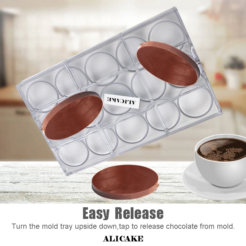 46 мм 15 полостей поликарбонатные формы для шоколада Инструменты выпечки Круглая