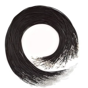 20 штук 20 дюймов черный вощеный шнур для ожерелья с застежкой для браслета и изготовления ювелирных изделий