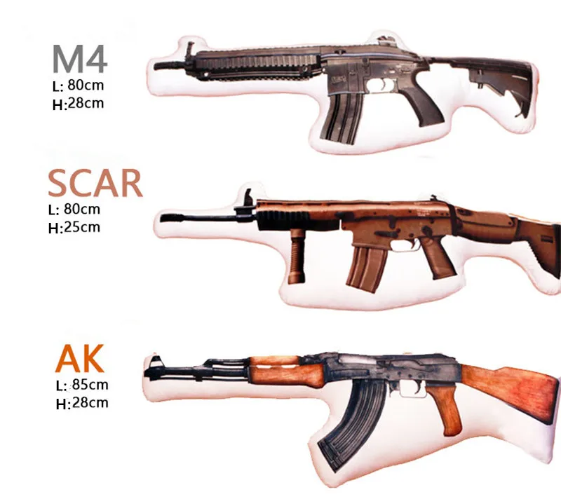 Креативное моделирование пистолет плюшевые игрушки мягкие реалистичные M4& AK& шрам подушки оружие куклы для детей мальчиков рождественские подарки