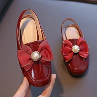 spring summer girls fashion princess leather shoes teenage shiny leather shoes children bow knot solid color shoes 4 5 6 7 8 9 y