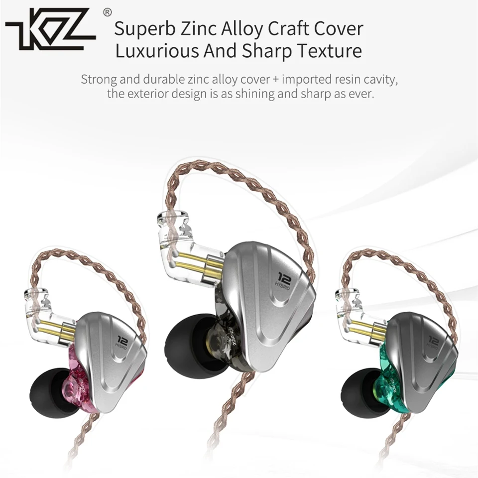 KZ ZSX 12 драйверы 5BA + 1DD наушники Терминатор HiFi монитор DJ Super Bass/Hybrid 3 5 мм Проводные