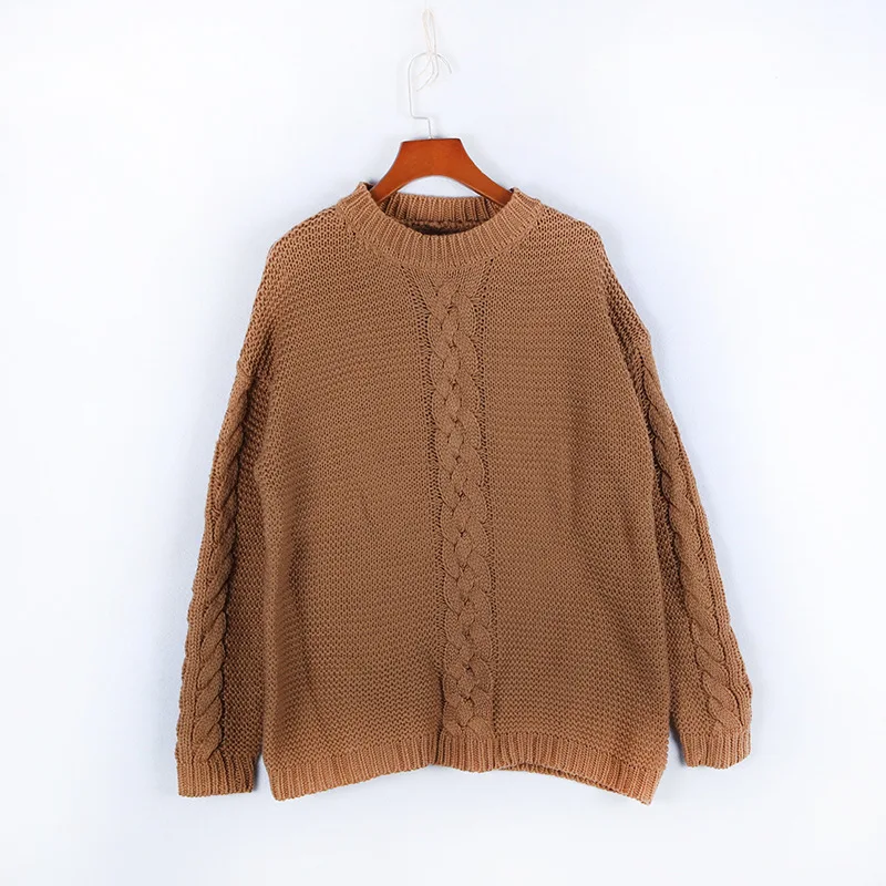 

TRODEAM Women Solid Loose Knitted Sweaters Woman Long Sleeve O Neck Pullover Female Jumper Fashion Causal Tops 2021 Winter New