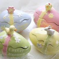 1pcs super cute ceramic storage box can be used to store jewelry small ornaments small toys and other egg rabbit jewelry box