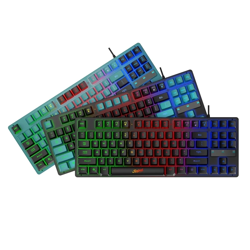 

Проводная Механическая USB клавиатура 594F, многоцветная игровая клавиатура с RGB подсветкой, с защитой от фиктивных нажатий, программируемая, д...