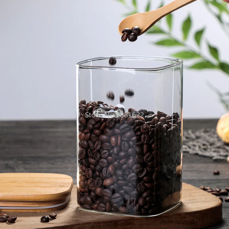 3 Ideas 800-1200ml with Spoon Sealed Jar Storage Tank Condiment Coffee Beans Kitchen Supplies Sugar Bottle Tea Box | Дом и сад