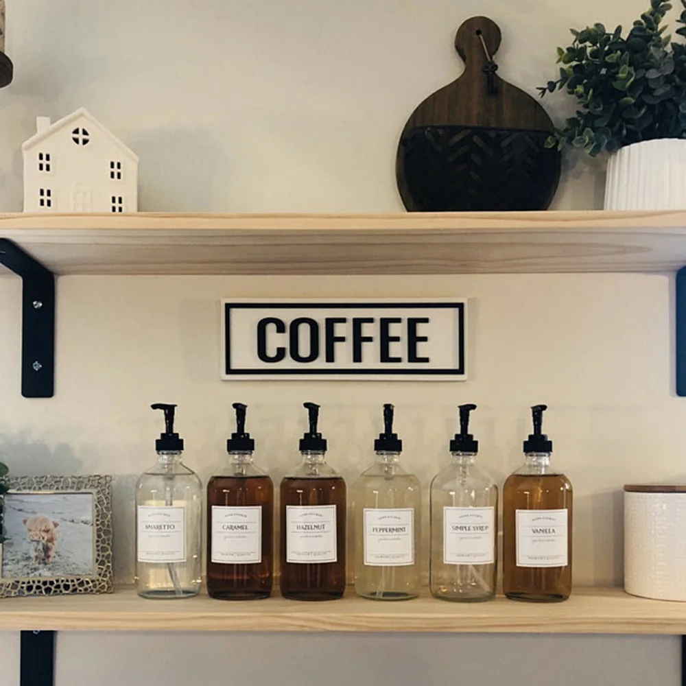 Пользовательские Кофе сироп водонепроницаемый ярлык кофе вкус этикетки бар 8