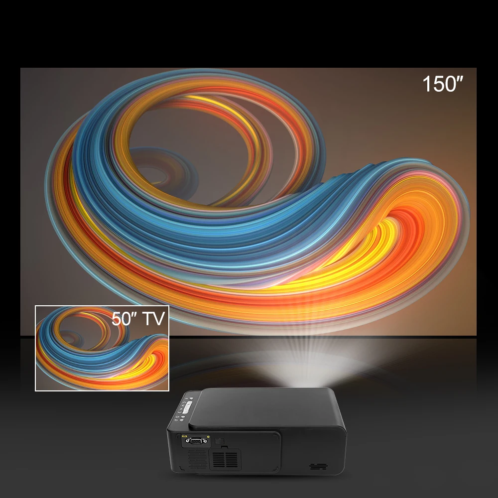 VIVICINE 1280x720p Портативный HD проектор, опция Android 7,1 HDMI USB 1080p домашний кинотеатр проектор wifi мини светодиодный проектор