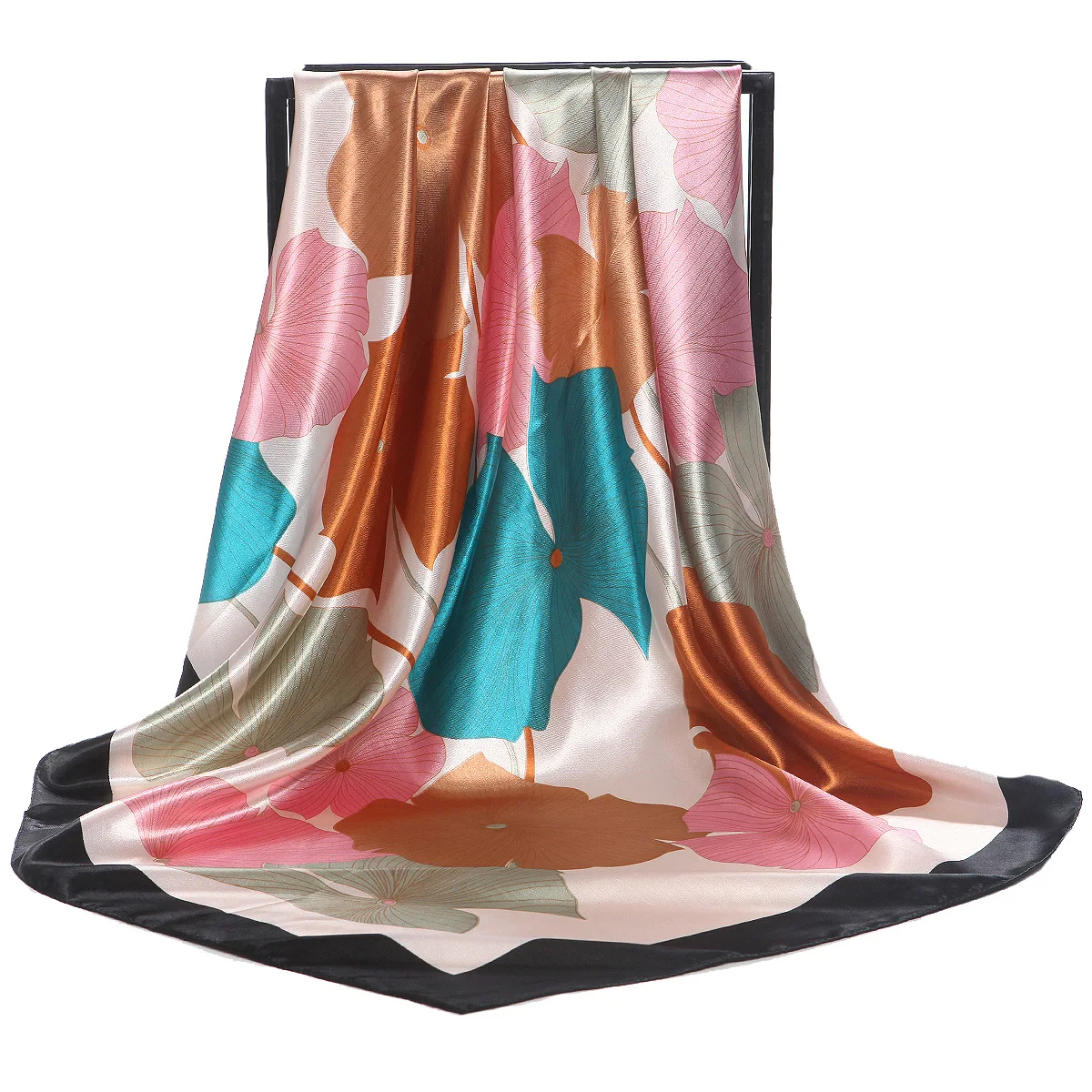 

Fashion Print Scarves For Women Silk Satin Kerchief Head Scarf Female 90*90cm Square Shawls And Wraps Hijab Scarfs For Ladies