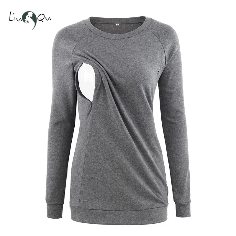 Женские Костюмы для ухода за ребенком блузки с длинным рукавом на высоком