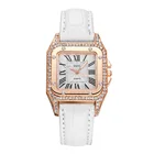 Dzg бренд 2021 Новое кольцо Бриллиантовая карта маленькие квадратные часы Звездные бриллианты модные женские ремни часы кварцевые часы