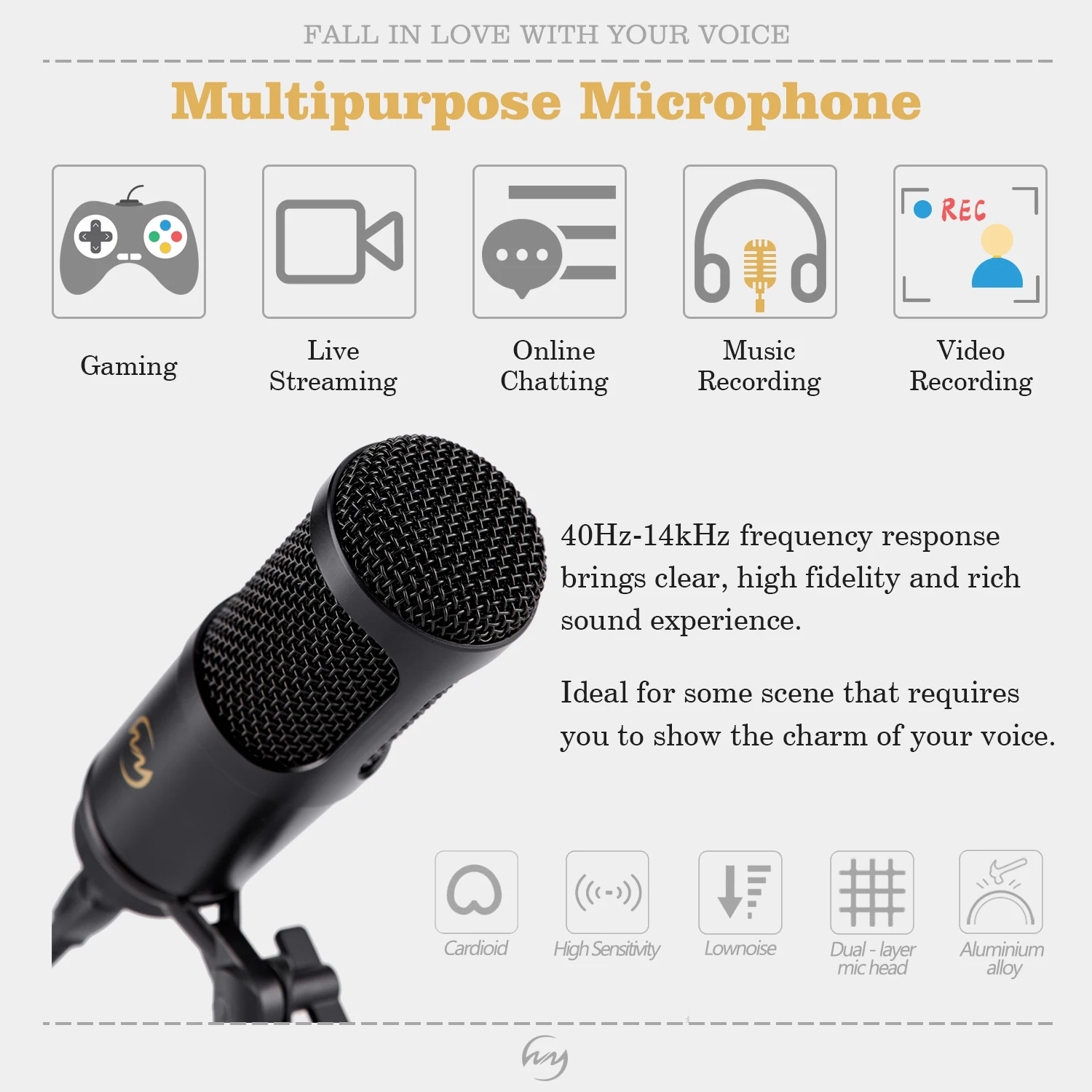 Usb микрофон для компьютера, игр, чата, микрофон с подставкой, штатив, металлический проводной микрофон для речевых игр, конденсаторный микрофон для ПК