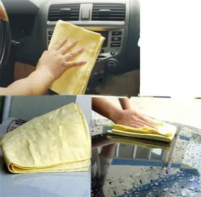 

1pcs Car Styling Sponge Natural Chamois Leather Car Cleaning Cloth Washing Suede Absorbent Washer Towel Color Random