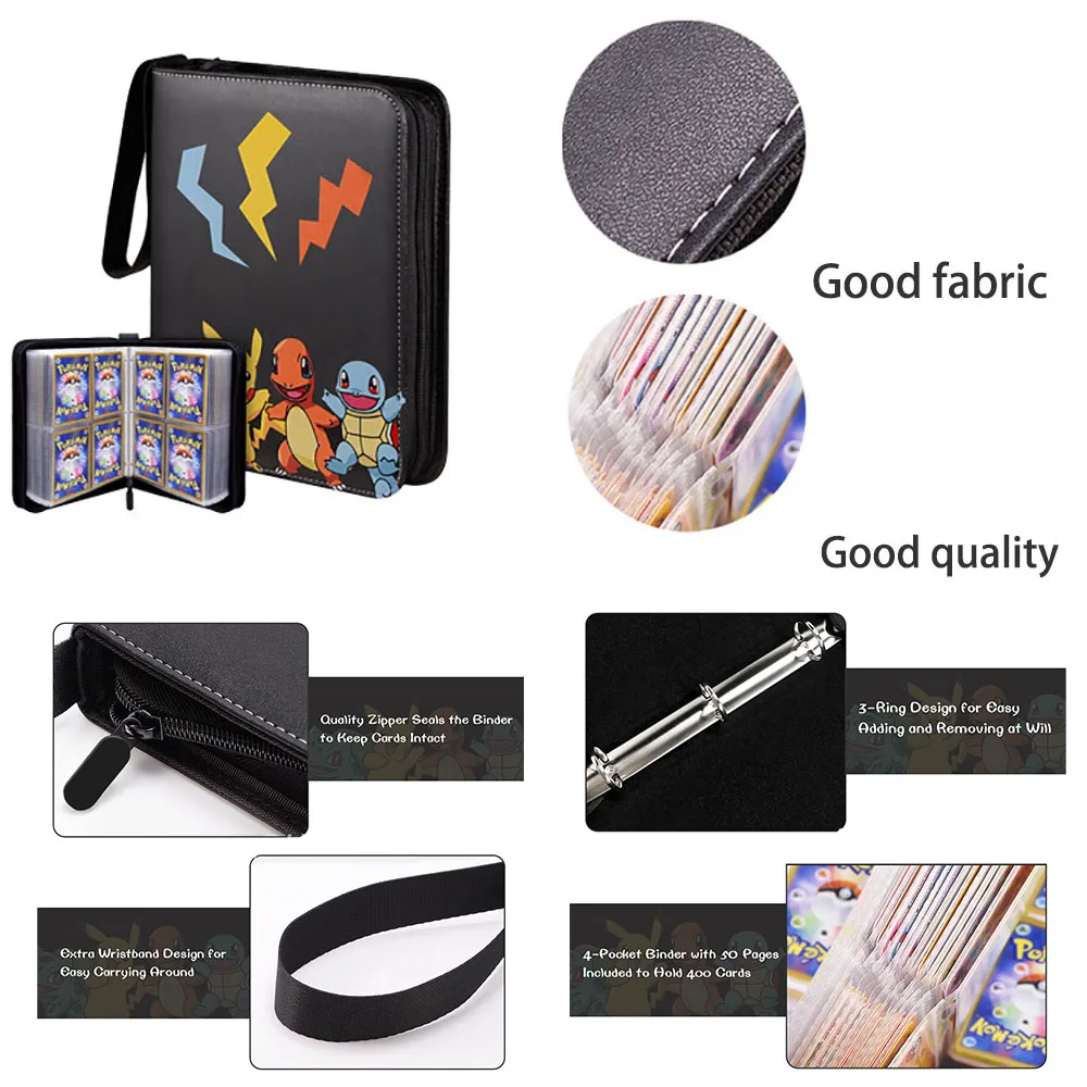

TOMY Card Album Pokemon Card Cartoon Anime Holder Album Toy Collection Game Pokemones Cards Album Book Top for Kids Gift