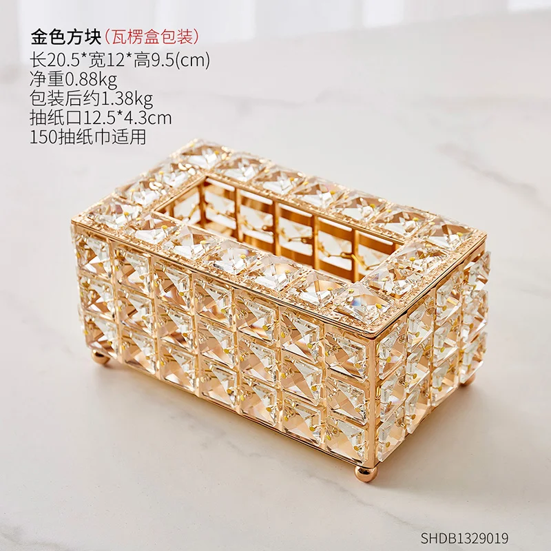 

Luxury Nordic Crystal Creative Home Tissue Storage Box Napkin Holder Storage Box Decor Paper Boite Rangement Home Decor BJ50TB