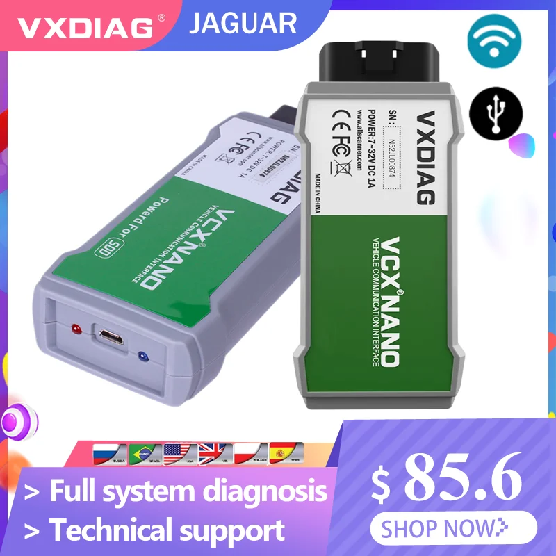 VXDIAG VCX NANO 2 в 1 для Jaguar Land Rover OBD2 диагностический инструмент оборудование