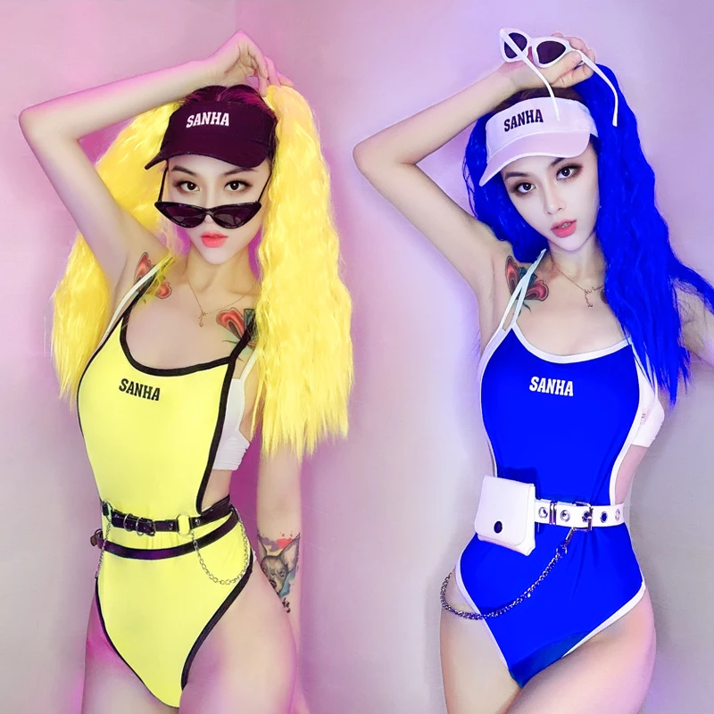 

New Bar Ds Jazz Costumes Sexy Backless Sling Bodysuit Pole Dance Clothes Nightclub Dj Singer Rave Outfit Stage Wear DN6219