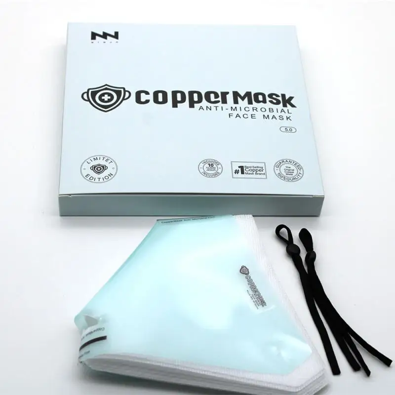 Медная маска с 11 фильтрами Пылезащитная моющаяся против слюны дышащая для лица