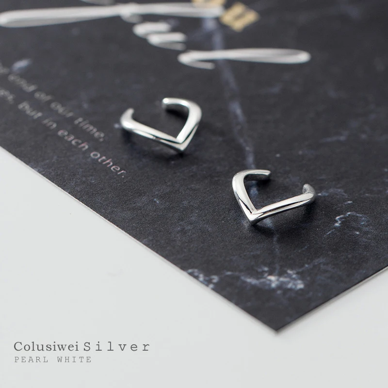 Серьги-клипсы женские из серебра 925 пробы V-образные | Украшения и аксессуары