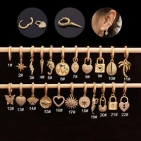 1pc copper hoop earring for women ear cuff wrap clip on earrings piercing cartilage tragus daith gold korea trendy jewelry gift