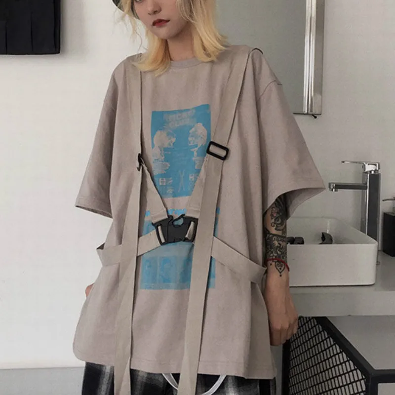 

Gothic Street Gir Harajuku T Shirt Harajuku 2020 Summer Printing Short-Sleeved T-shirt Long Fashion Loose Streetwear Tops Women