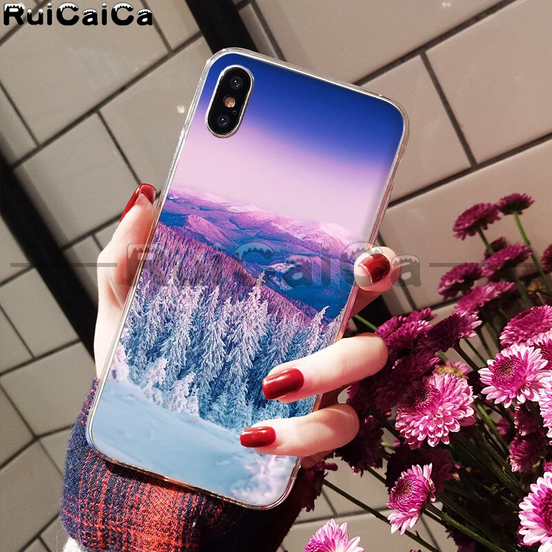 A9 RuiCaiCa зимний Снежный горный Sceneary Мягкий ТПУ чехол для телефона Apple iPhone 8 7 6 6S Plus X XS MAX 5 5S SE XR сотовые телефоны - Цвет: A9