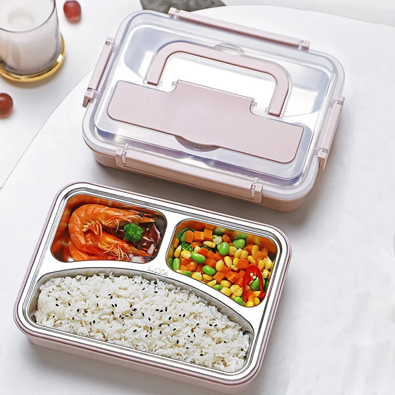 Герметичный ланч бокс из нержавеющей стали с ложкой|Коробки для обеда| |