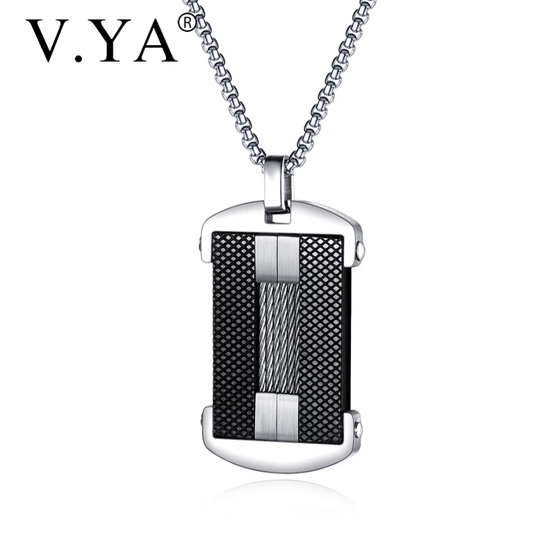 V.YA Трендовое ожерелье из нержавеющей стали с надписью мужские ожерелья кулоном