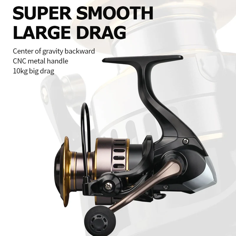 

Fishing Reel HE7000 Spinning Reel Max Drag 10kg 5.2:1 High Speed Metal Spool Spinning Reel Carp Reel Fishing Accessories