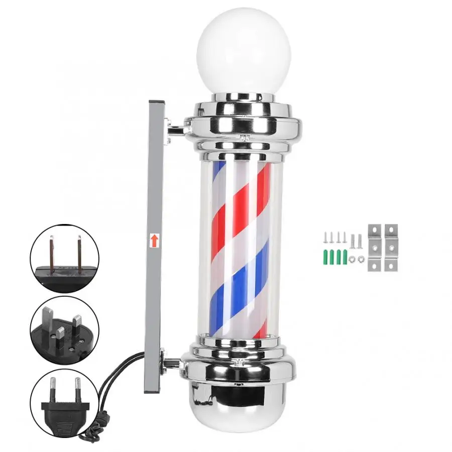 68 см вращающийся светильник для парикмахерской Красная белая синяя полоса