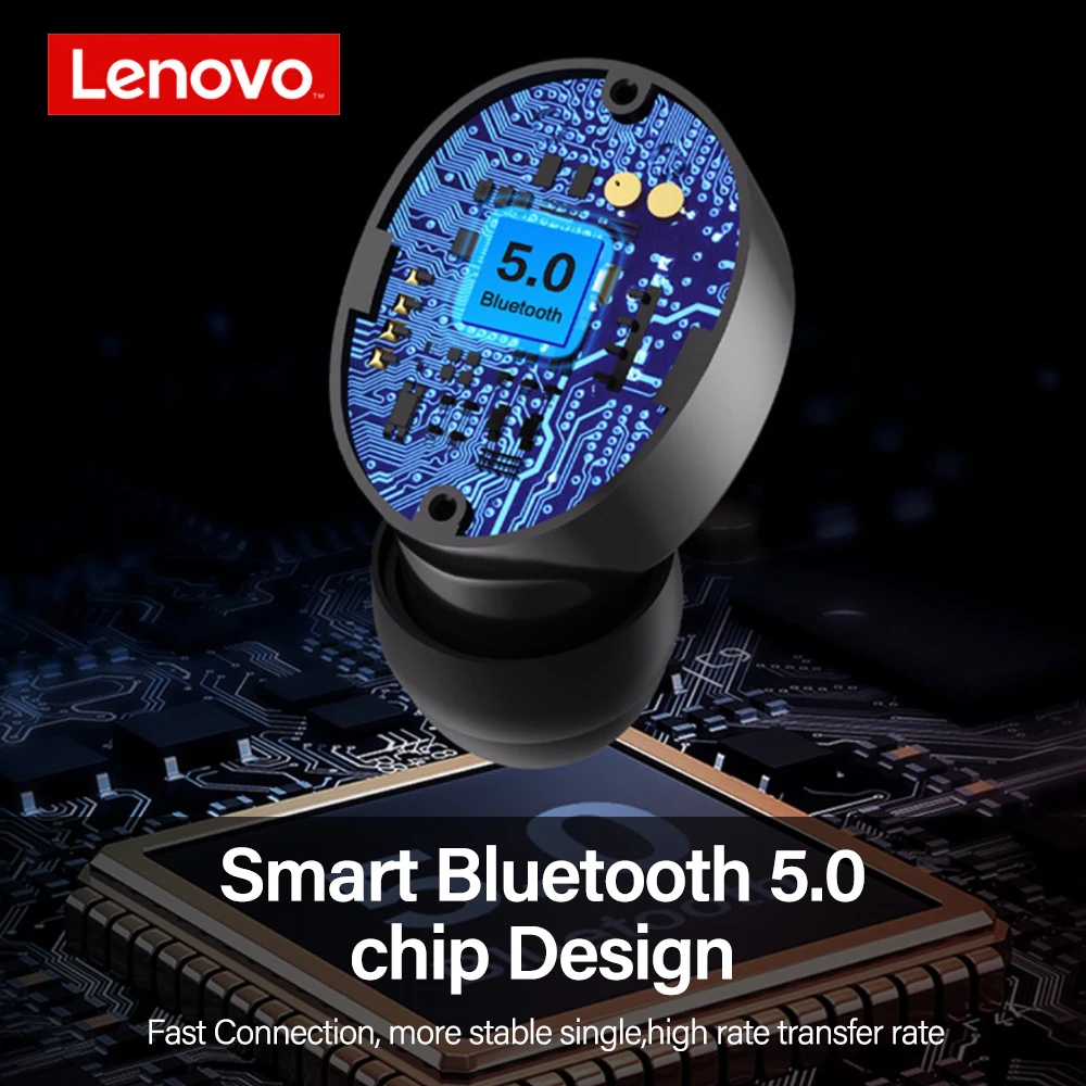 lenovo ht18 wireless earphone bluetooth headphones tws earbuds touch control volume hifi stereo headset charging box for huawei free global shipping