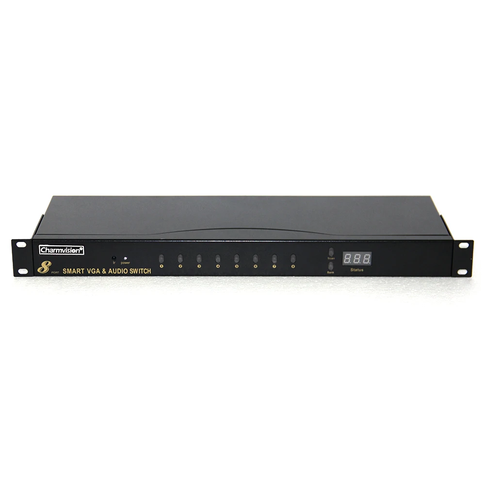 Charmvision VA801R 8 портов VGA аудио мульти компьютерный коммутатор VGA 3,5 мм аудио одновременно управляемый коммутатор с пультом дистанционного управления