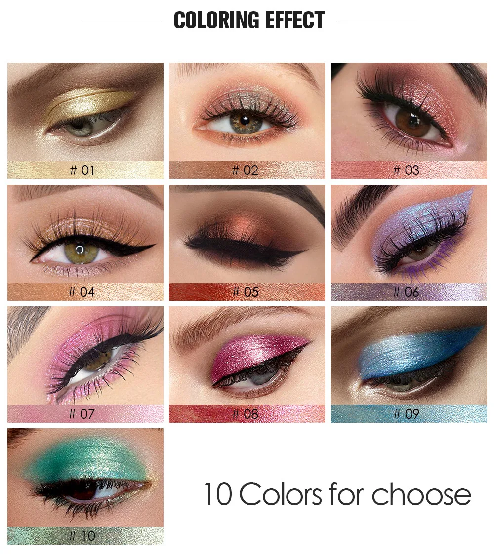1 шт. жидкие Металлические тени для век мраморные блестящие водонепроницаемые