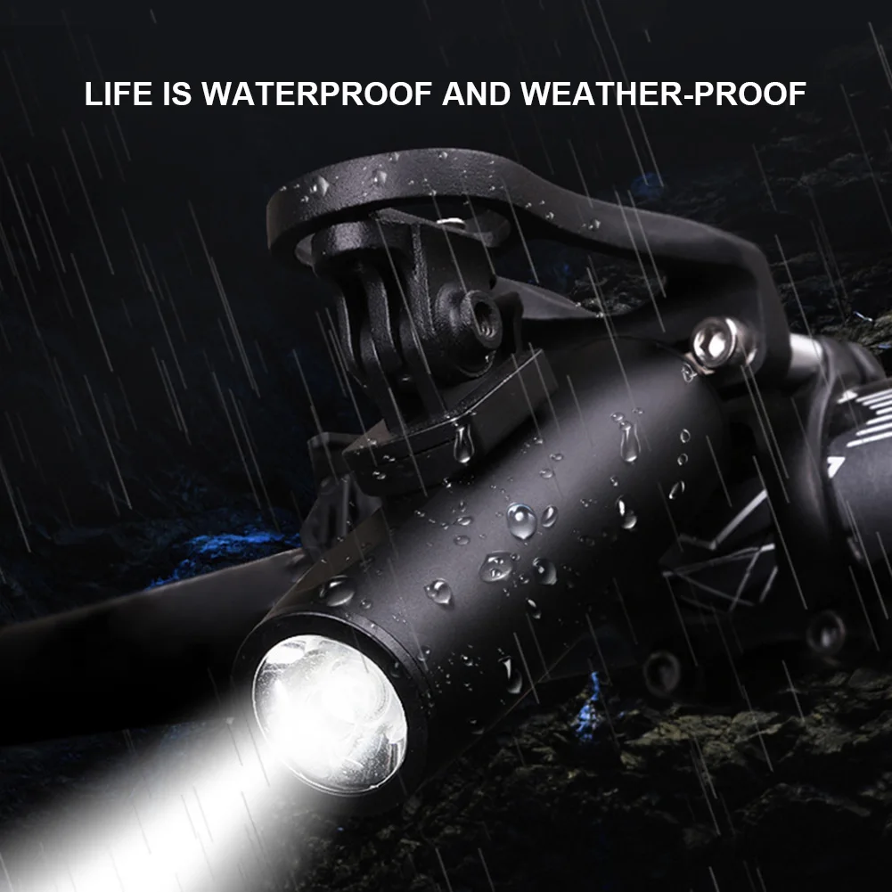 

Bicycle Headlight Bright USB Rechargeable 5 Hours Handlebar Waterproof Flashlight