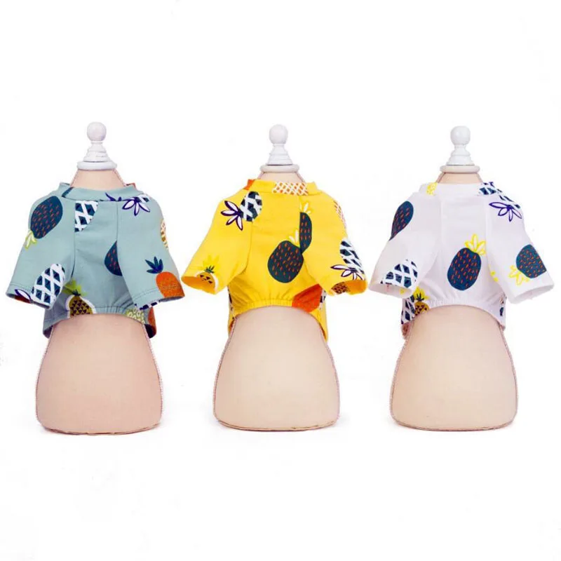 Жилет для домашних животных рубашка с принтом рисунком ананаса маленьких и