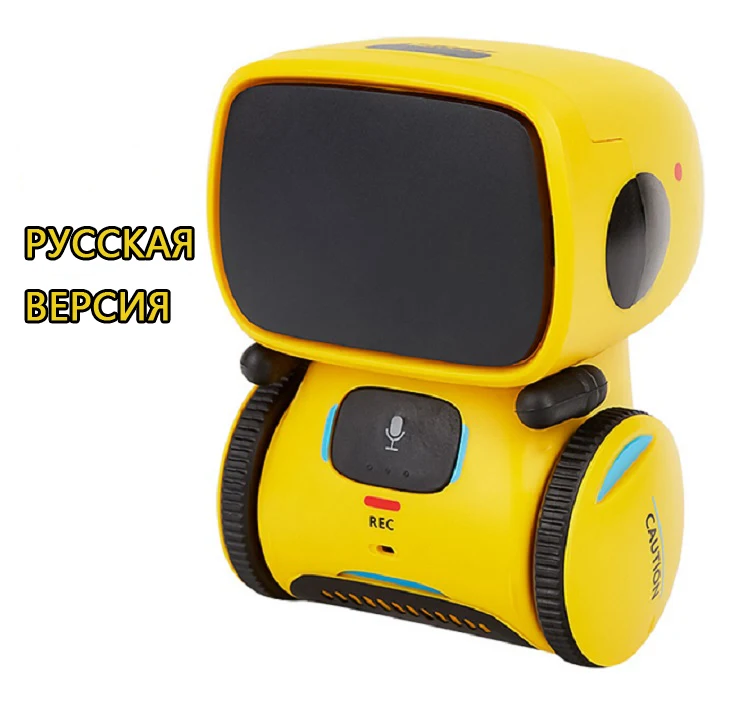 Russian Yellow Игрушечный робот, интеллектуальные роботы, русская и английская и Испанская версия, голосовые и сенсорные управляемые игрушки, Интерактивный Обучающий радиоуправляемый робот - Цвет: Russian Yellow