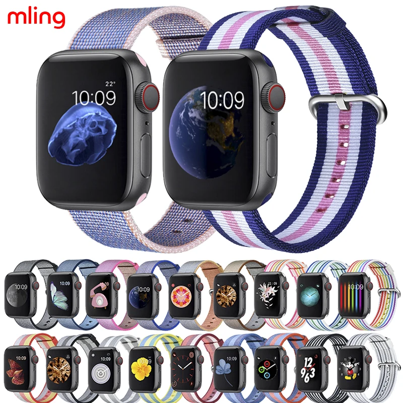 Тканый нейлоновый сменный ремешок для Apple Watch series 4/5 40 мм 44 мм тканевый браслет для Iwatch series 3 2 1 38 мм 42 мм